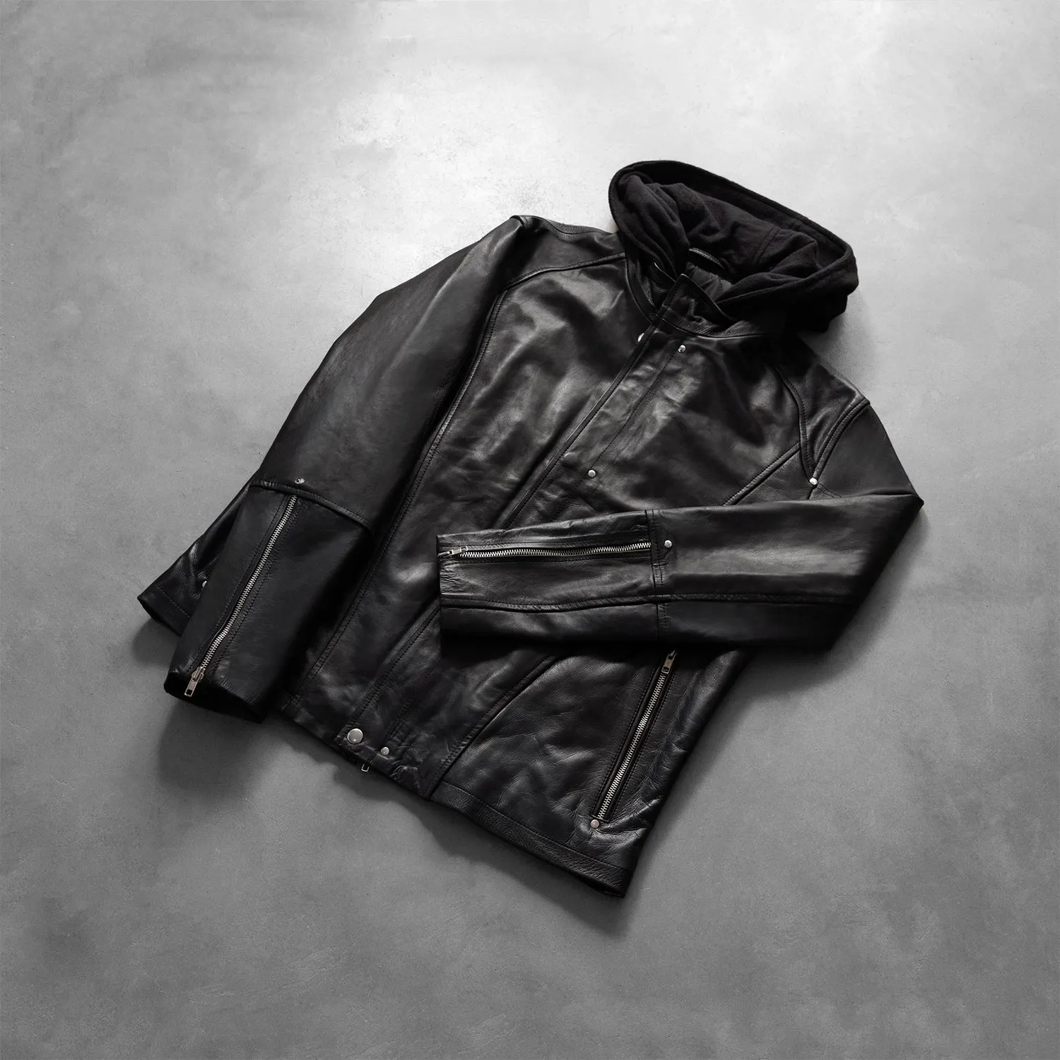 Highschool Black Hooded Leather Jacket