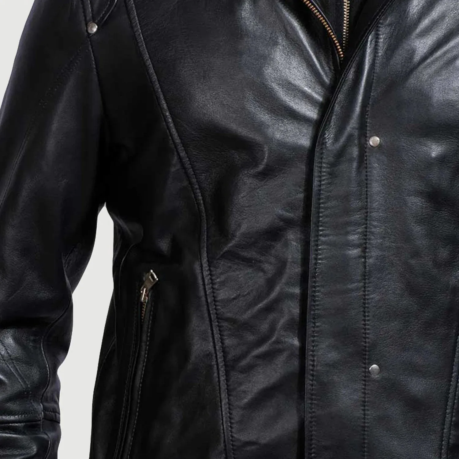 Highschool Black Hooded Leather Jacket