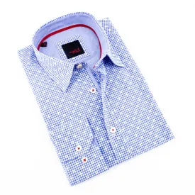 Jacquard Button Down Shirt W/Small Checkered Trim