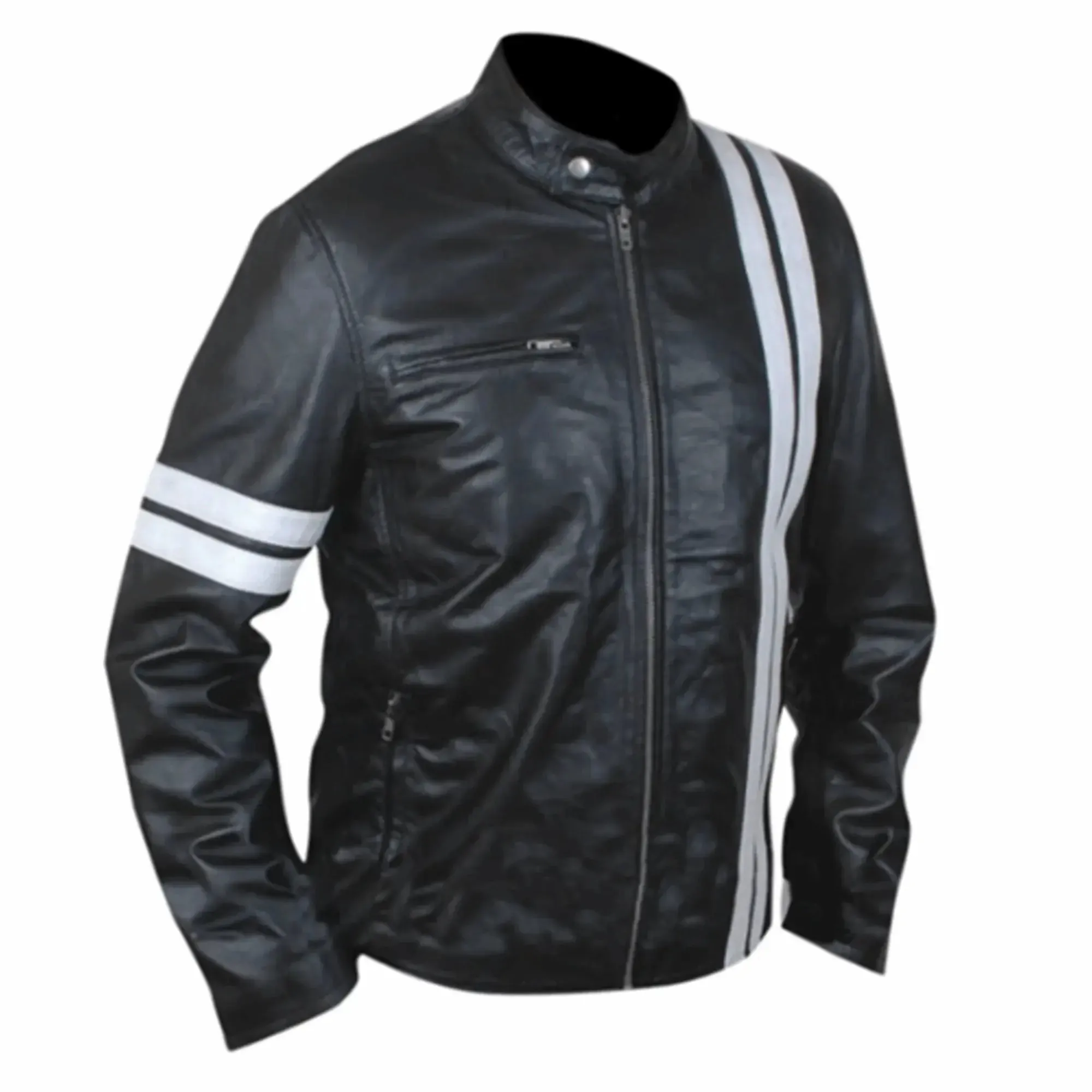 John Tanner Driver San Francisco Black Biker Leather Jacket