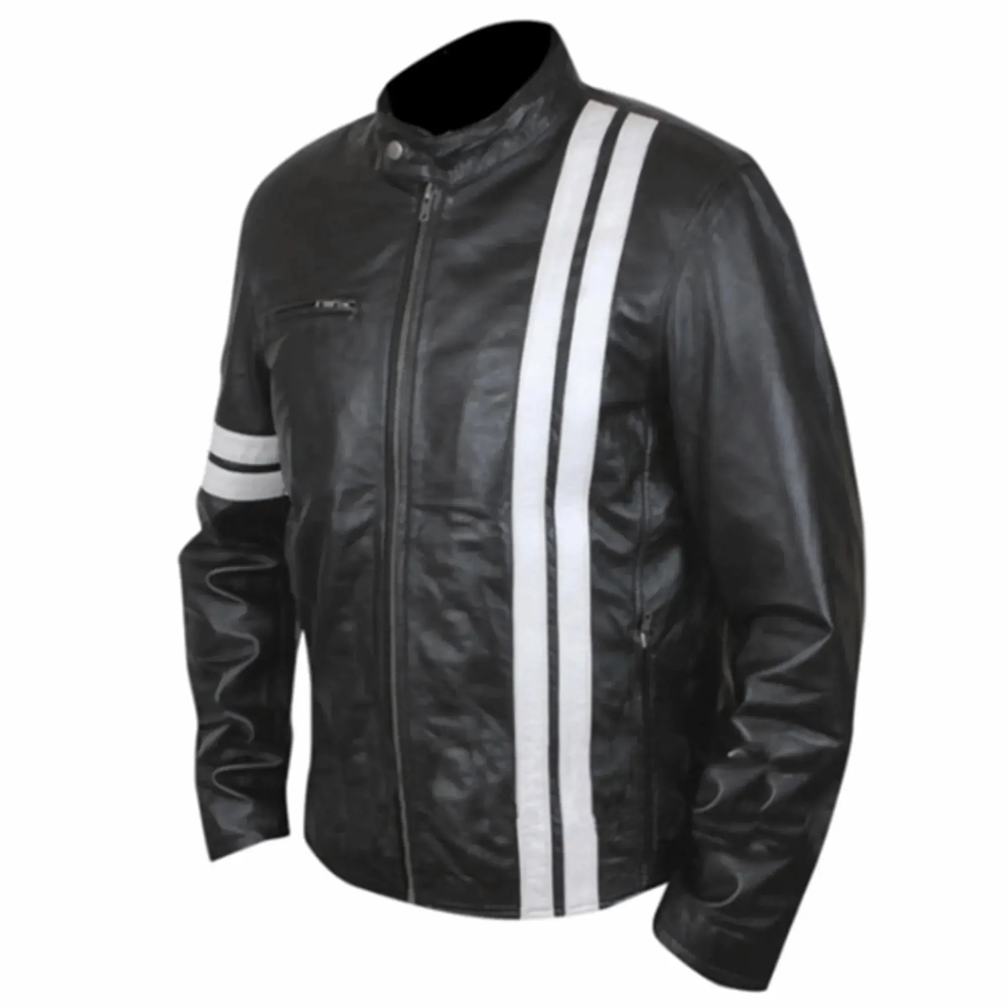 John Tanner Driver San Francisco Black Biker Leather Jacket