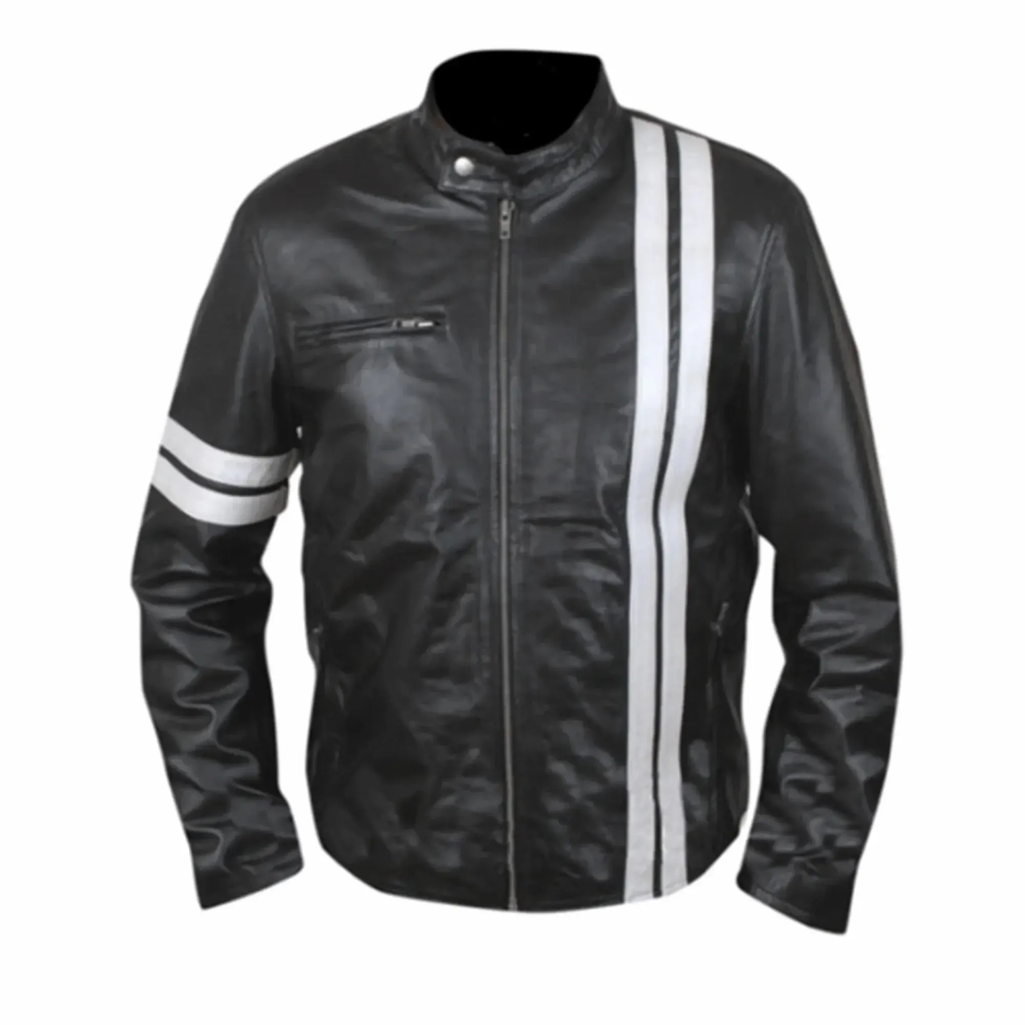 John Tanner Driver San Francisco Black Biker Leather Jacket