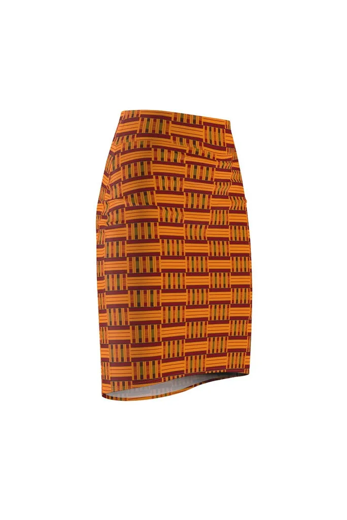 Kente Print Women's Pencil Skirt