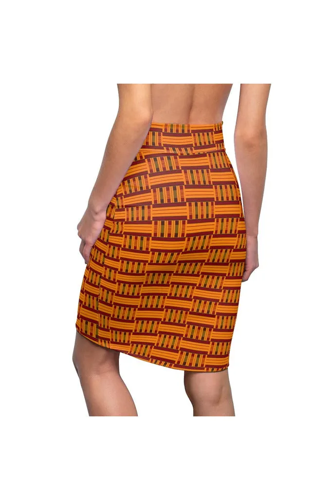 Kente Print Women's Pencil Skirt