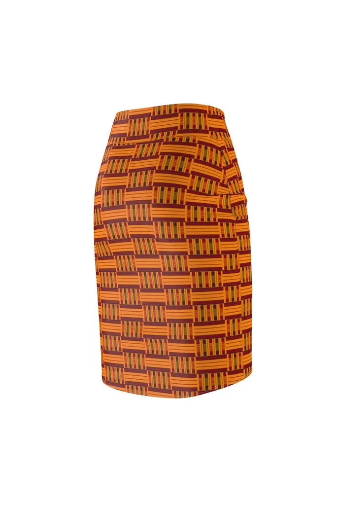 Kente Print Women's Pencil Skirt