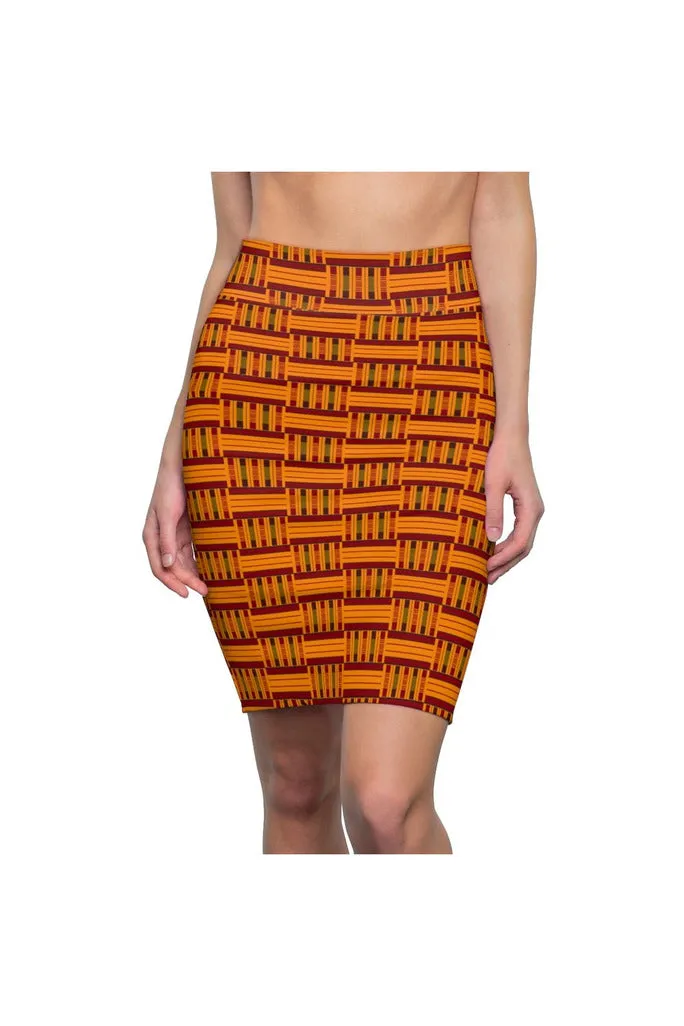 Kente Print Women's Pencil Skirt