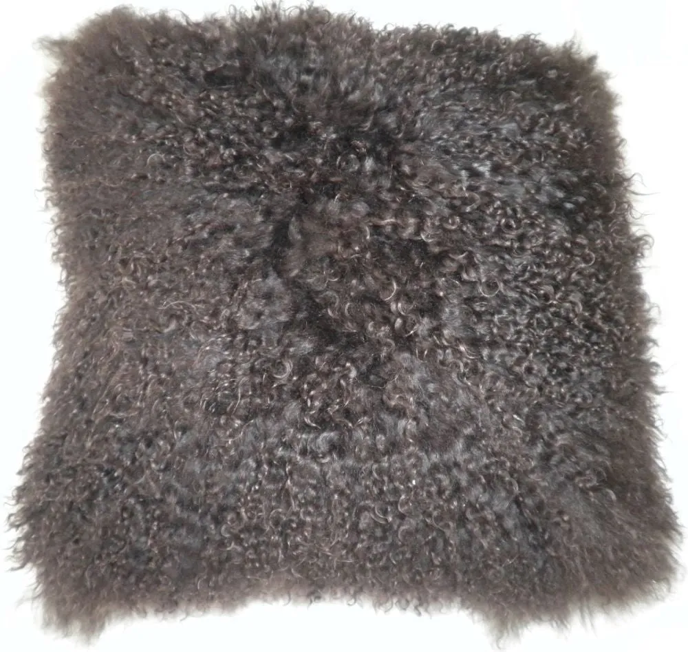 Lamb Fur Pillow Brown