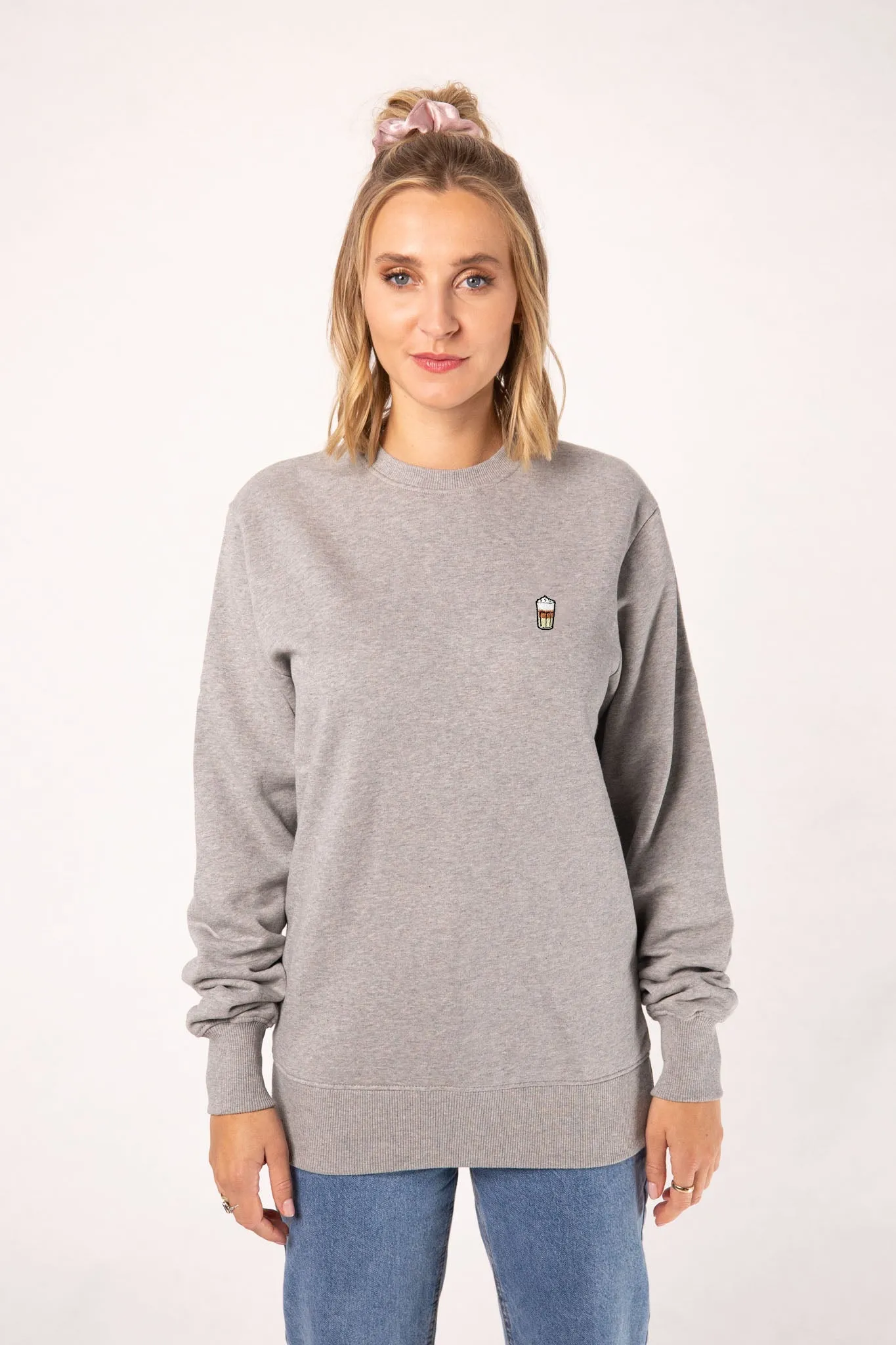 Latte Macchiato | Bestickter Bio-Baumwoll Frauen Pullover