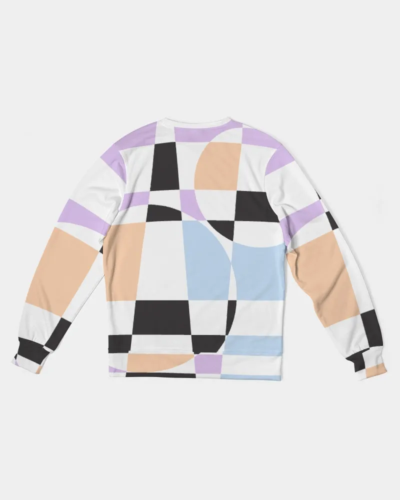 Lilac Multi Checkerboard Men's French Terry Pullover Sweatshirt