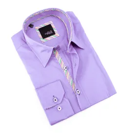 Lilac Shirt With Colorful Trim