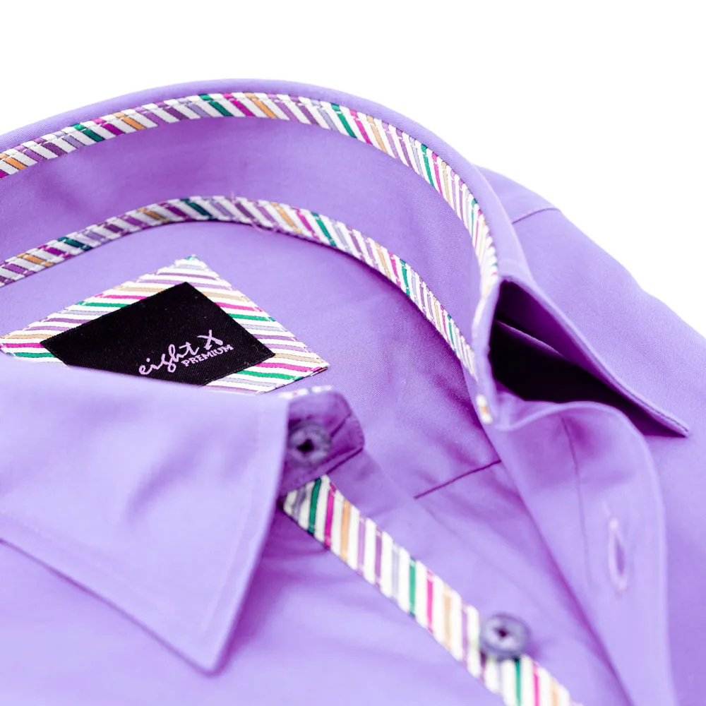 Lilac Shirt With Colorful Trim