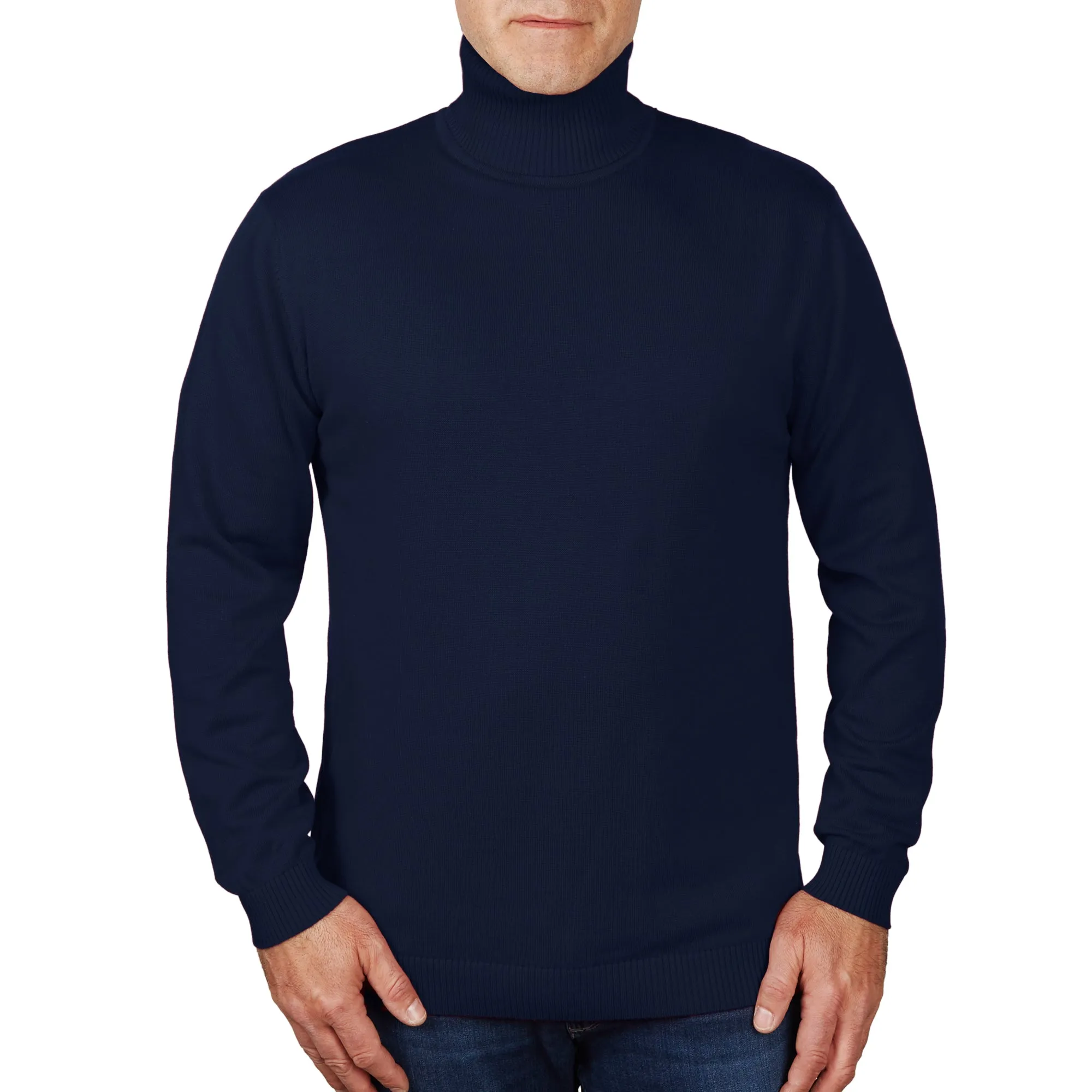 Long Sleeve Turtle Neck Sweater by Lorenzo Franco - Cobalt Blue