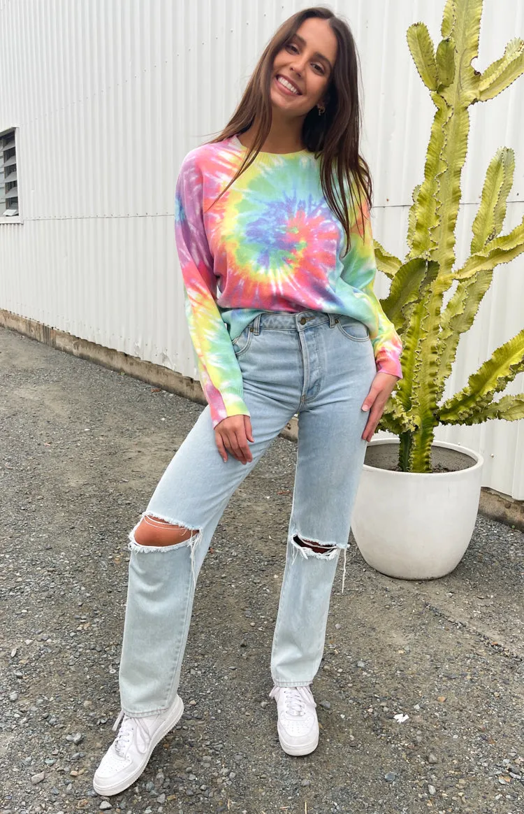 Love You Different Tie Dye Sweater Rainbow