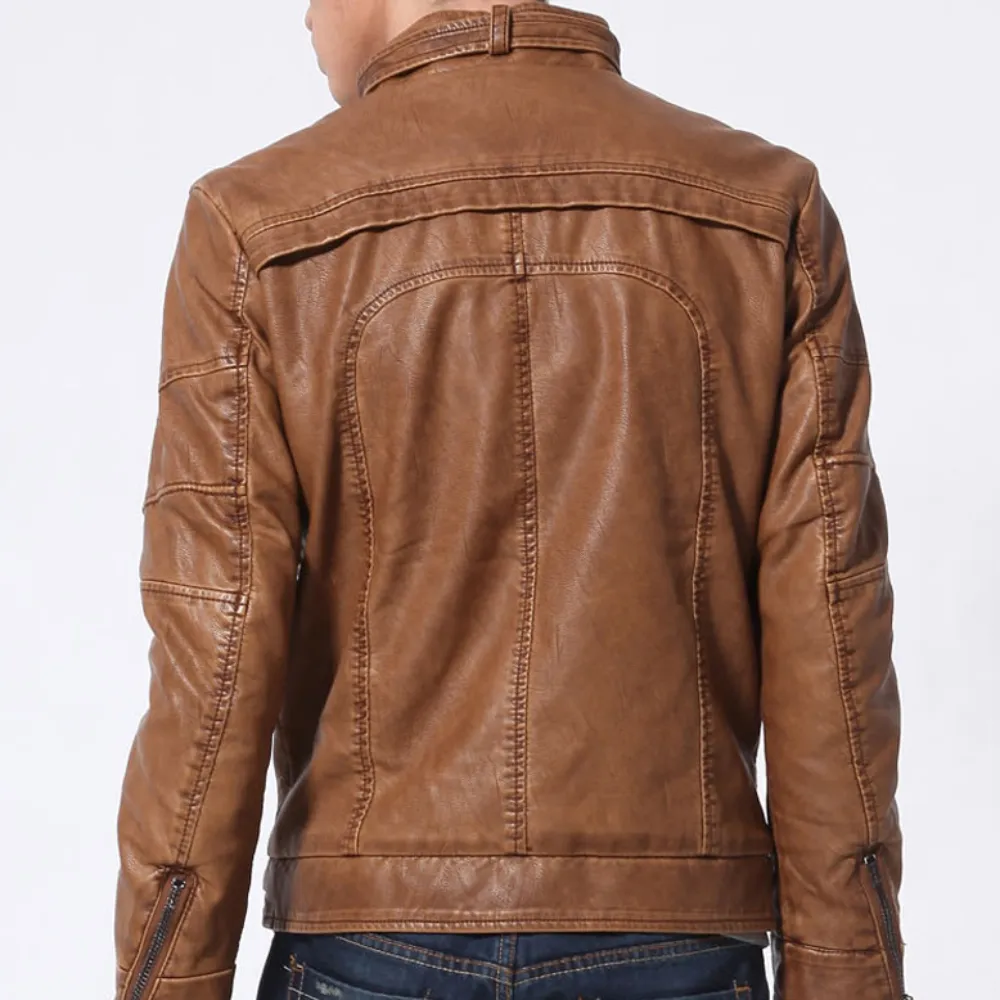 Mens Bomber Faux Leather Jacket