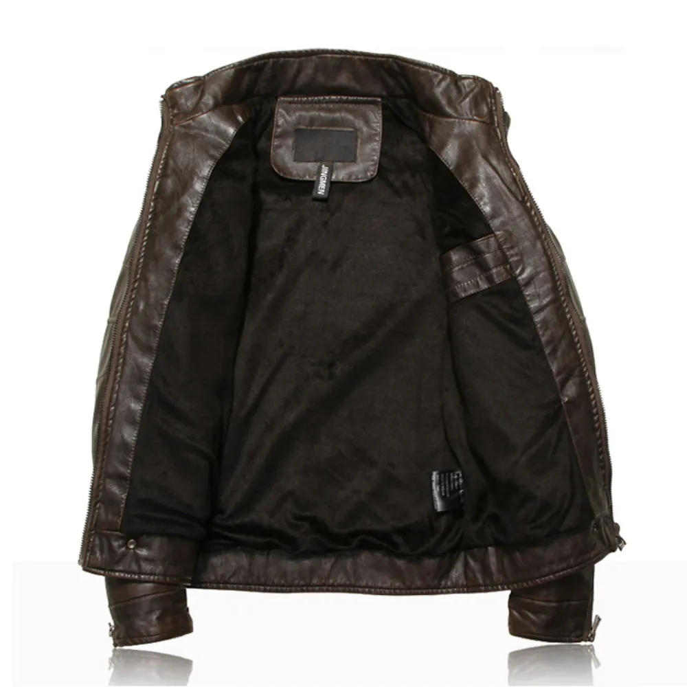 Mens Bomber Faux Leather Jacket