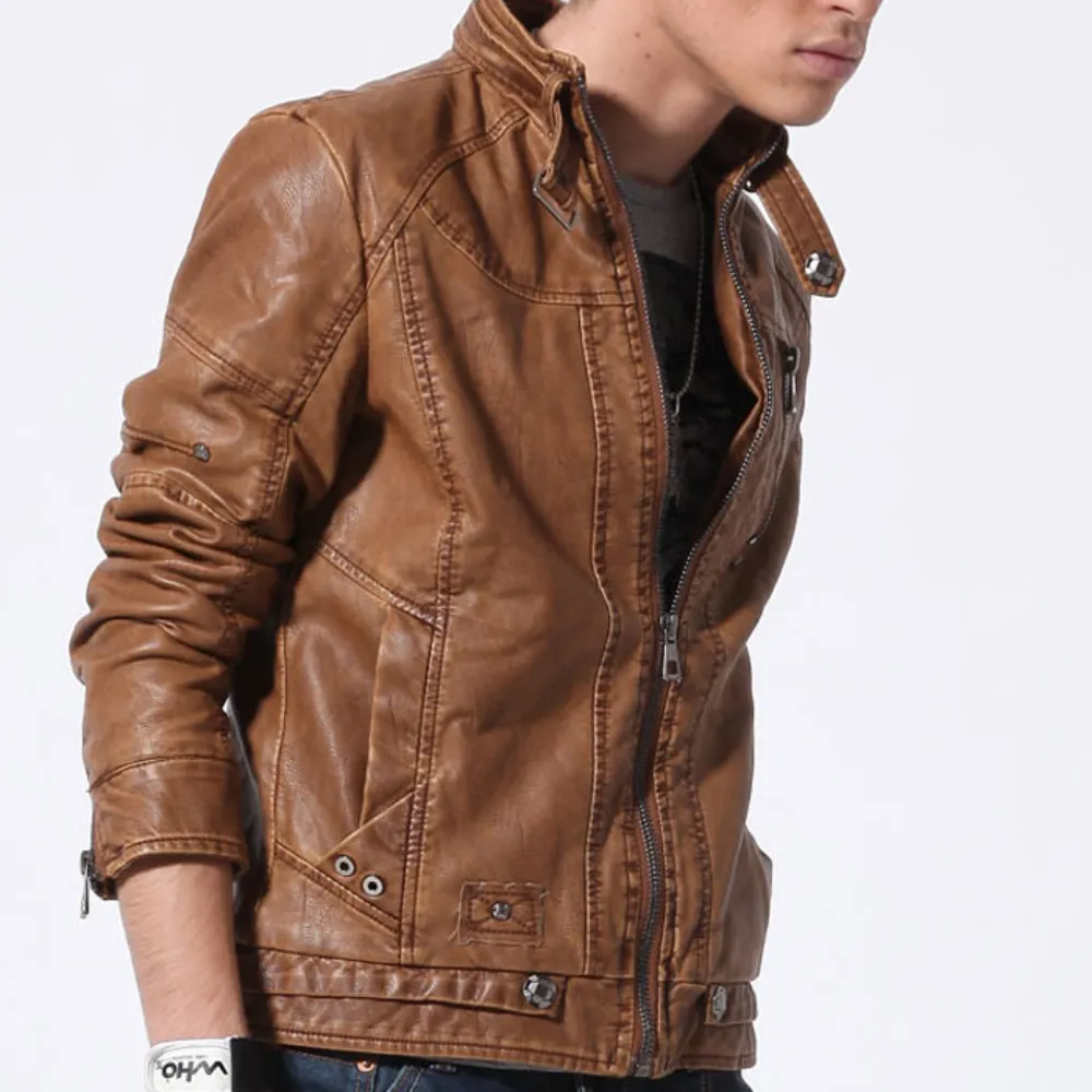 Mens Bomber Faux Leather Jacket