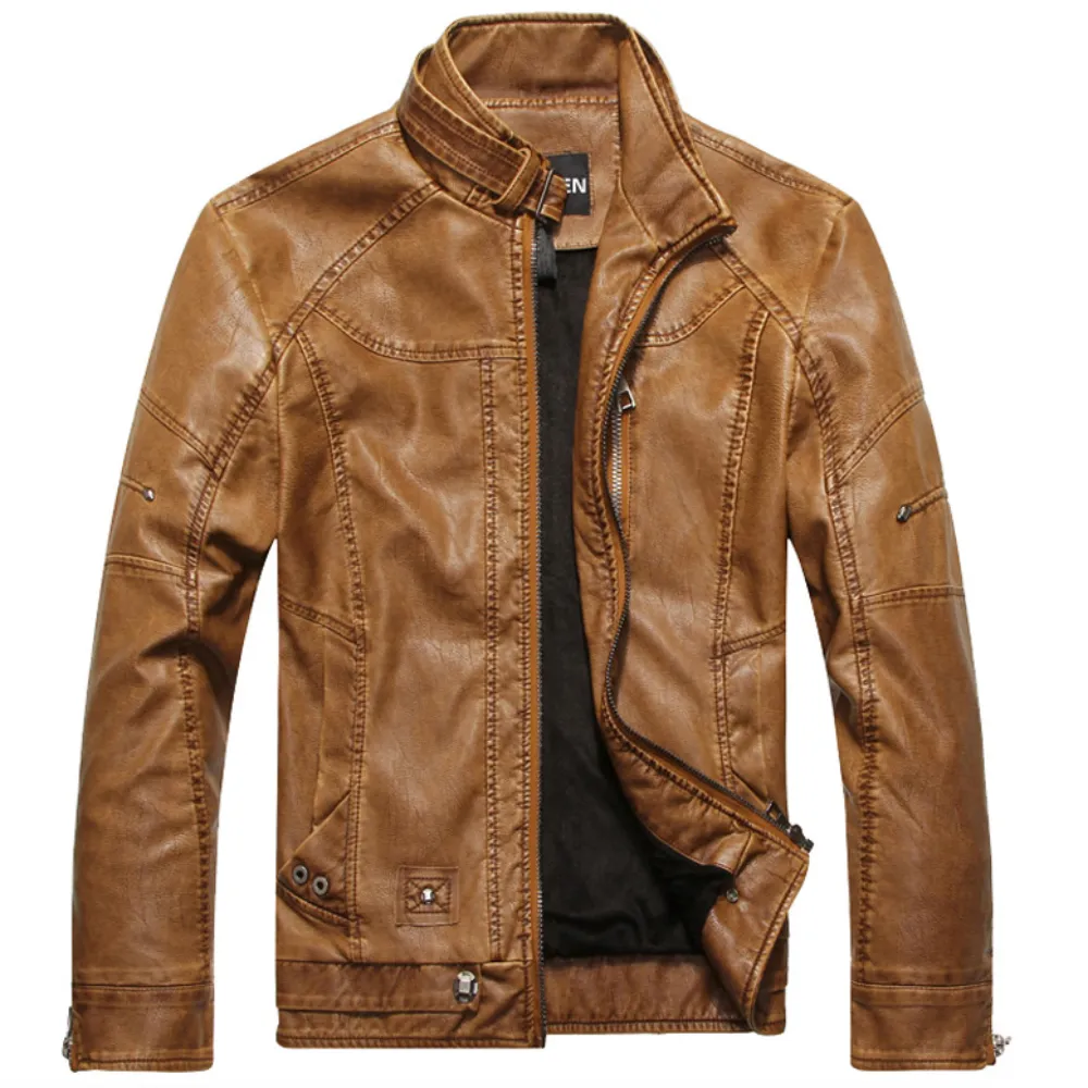 Mens Bomber Faux Leather Jacket