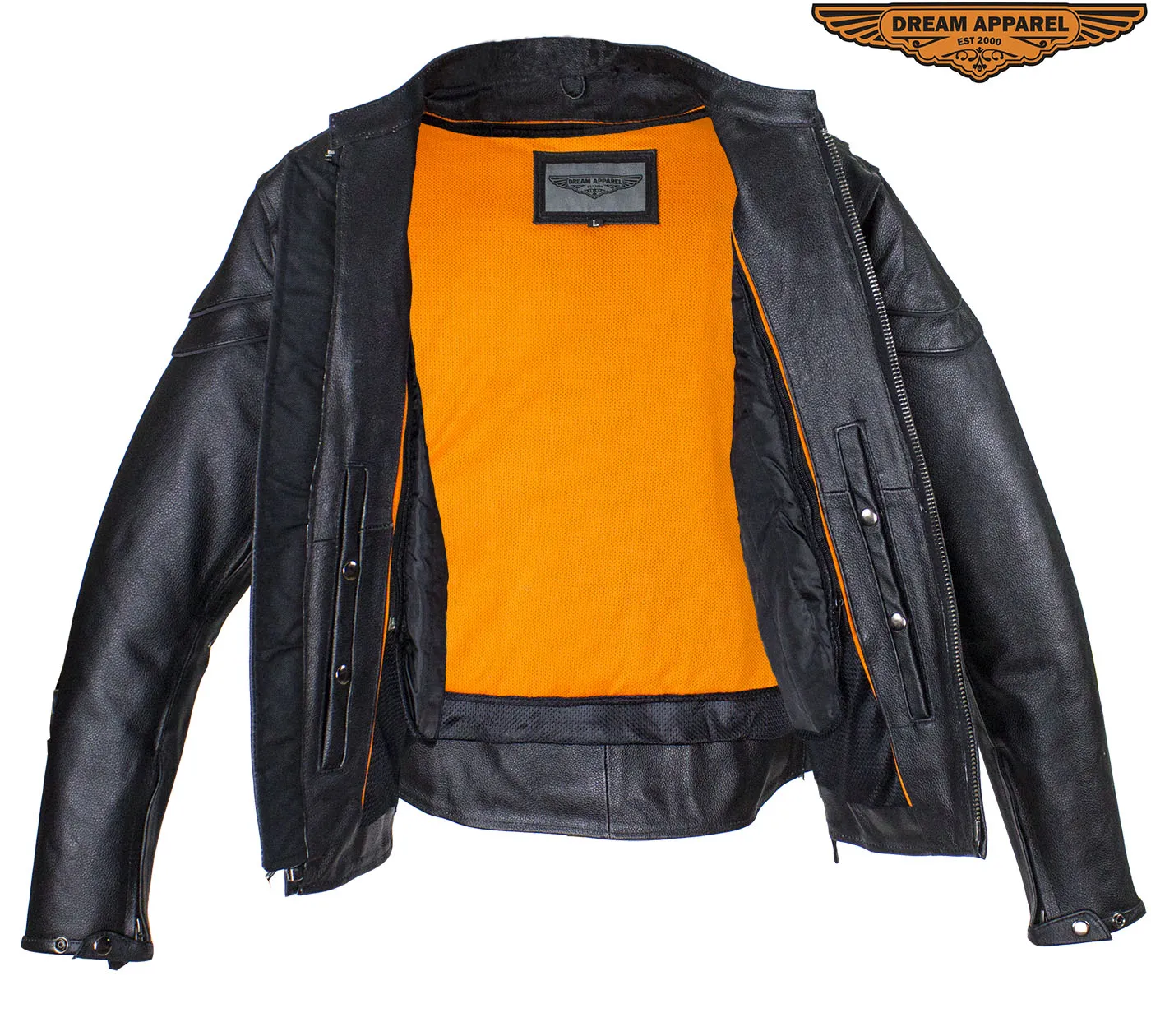 Men's Reflective Leather Concealed Carry Jacket