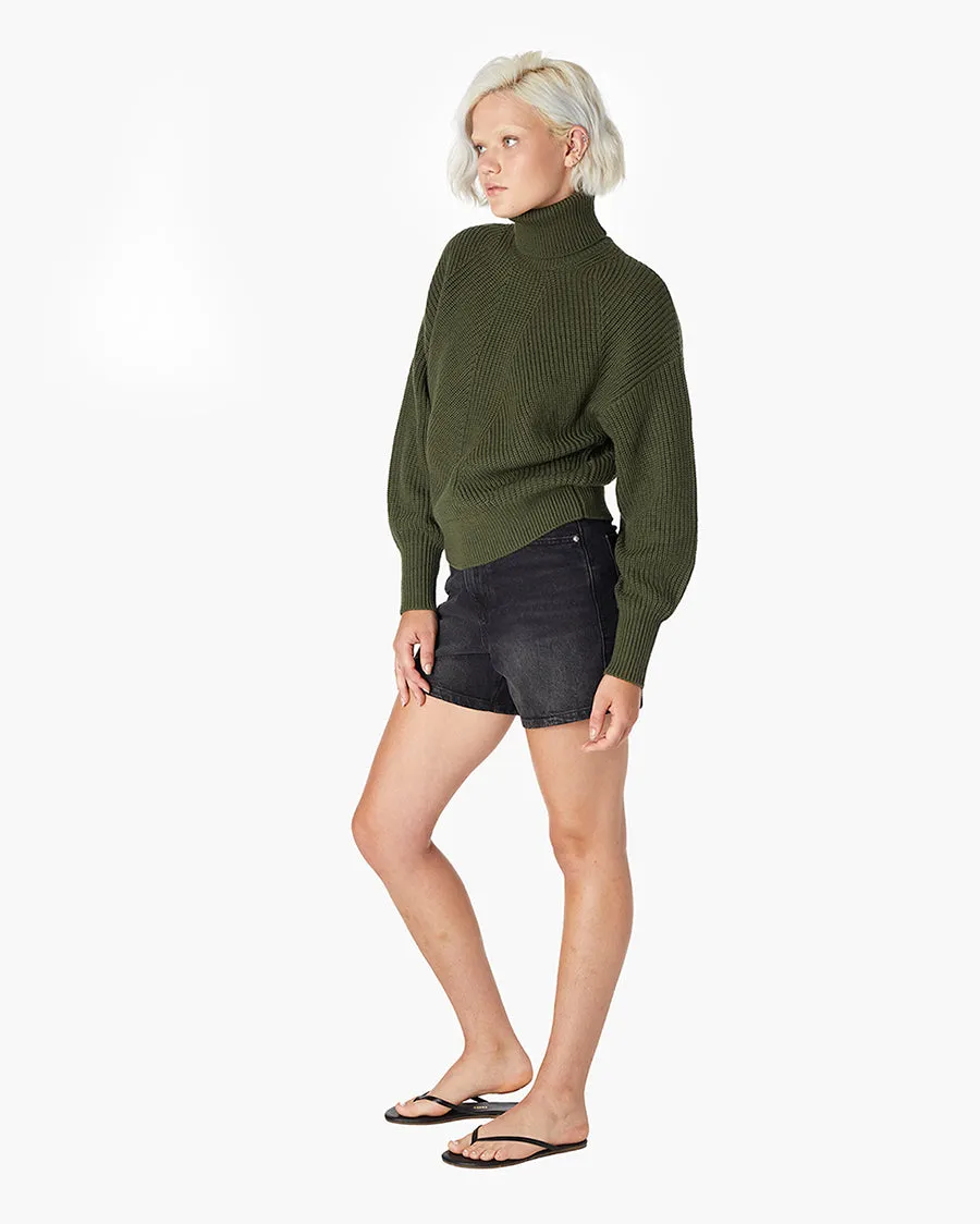 Merino Knit Turtleneck - Moss