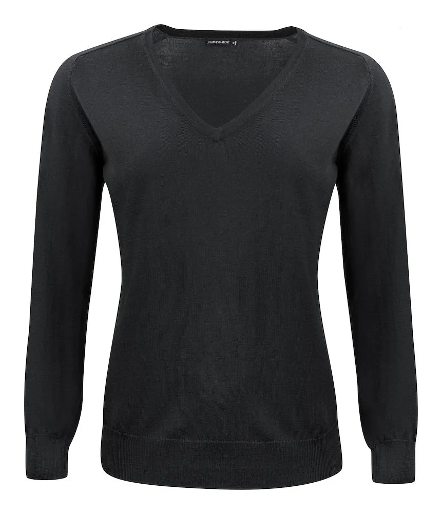 Merino Sweater V-Neck Woman Black