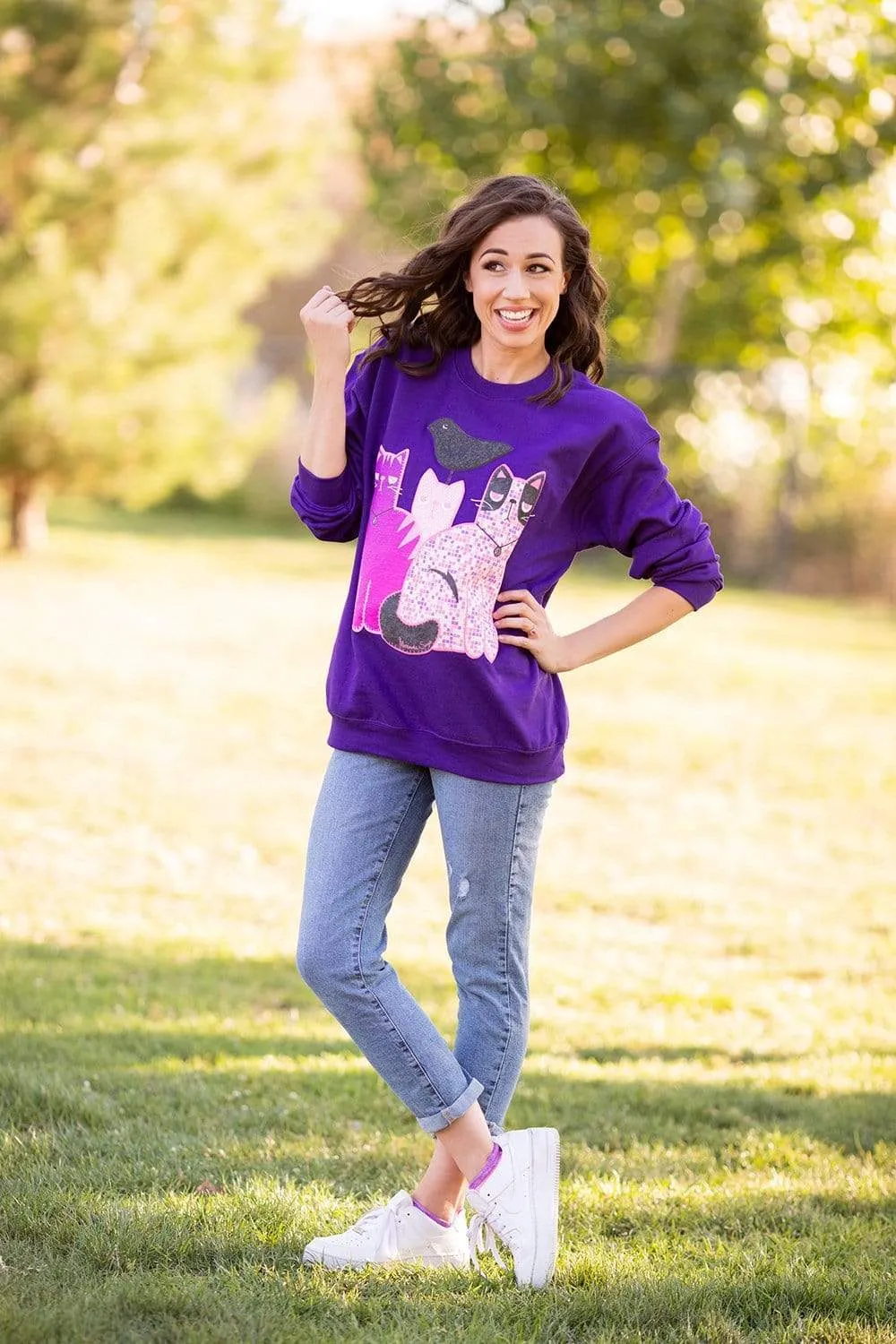 Miranda Sings Cats Purple Sweater