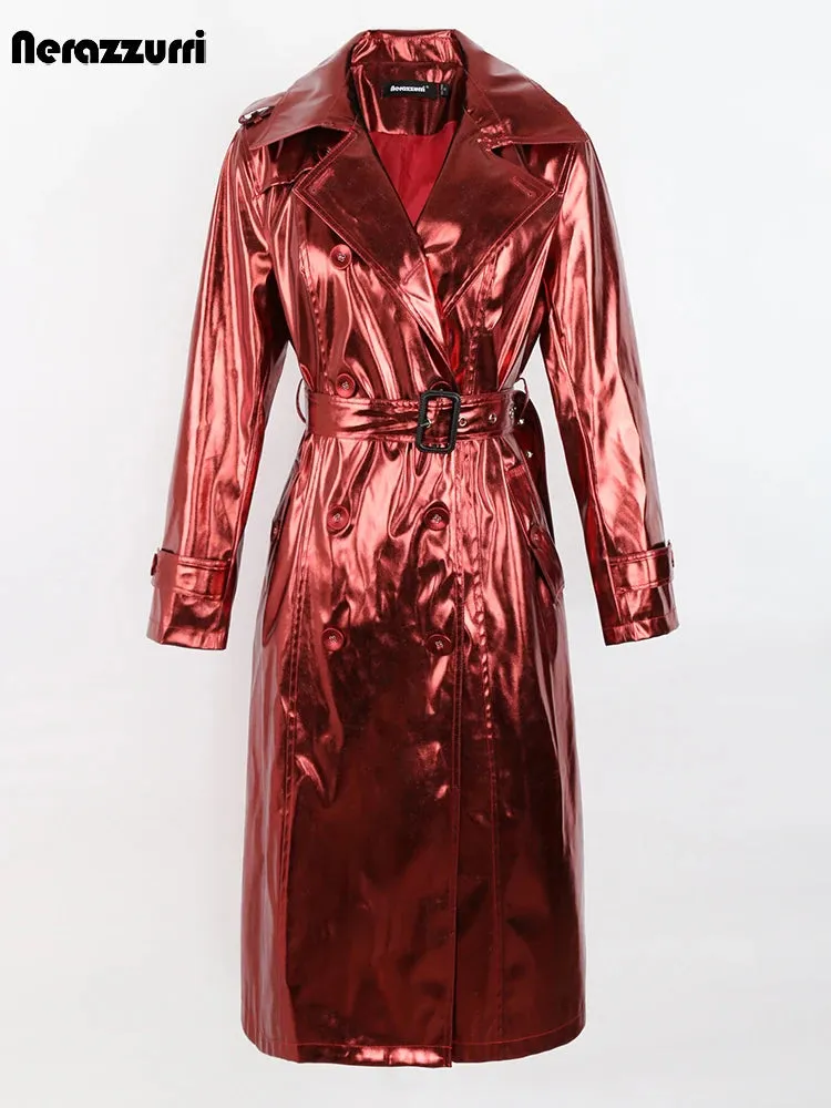 Mirror Mirror- the GLamMetallic Belted Trench Coat 5 Colors