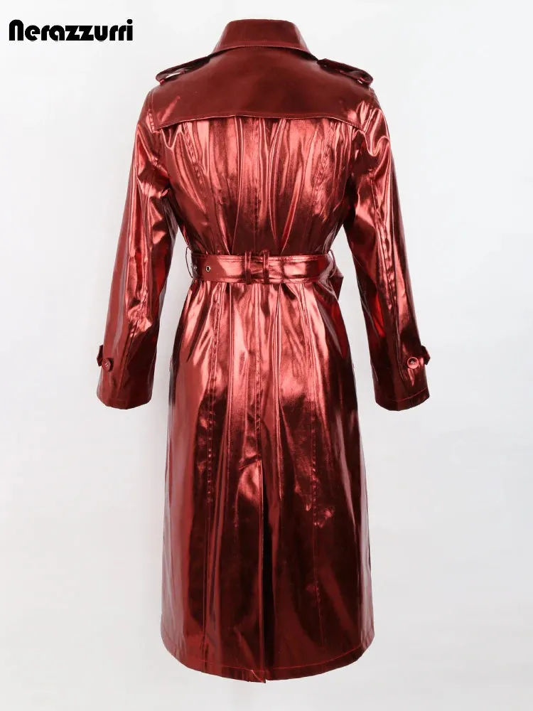 Mirror Mirror- the GLamMetallic Belted Trench Coat 5 Colors