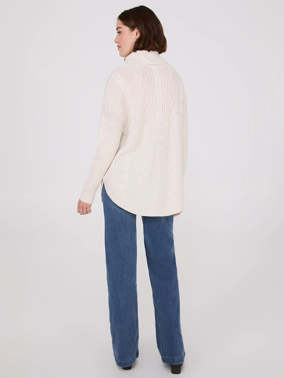 Multi-Cable Turtleneck Sweater