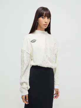 Nuon Off-White Cable Knitted Sweater