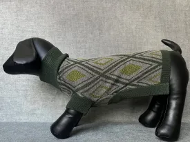 Paws Turtle Neck Argyle Pattern Knitted Sweater