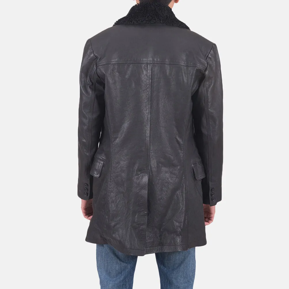 Pierce Shearling Black Leather Jacket