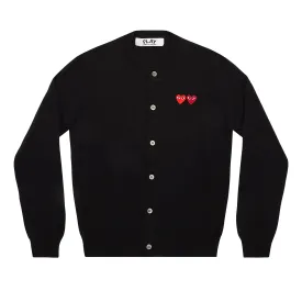 Play - Double Heart Women’s Cardigan - (Black)