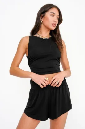 Project Social T Black This Cutie Ruched Tank Top