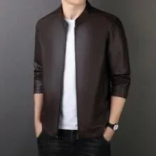 PU Leather Coat Men's Leather Jacket