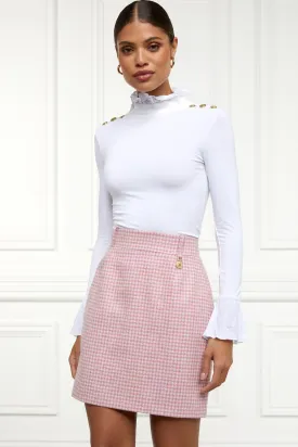 Regency Skirt (Light Pink Puppytooth)