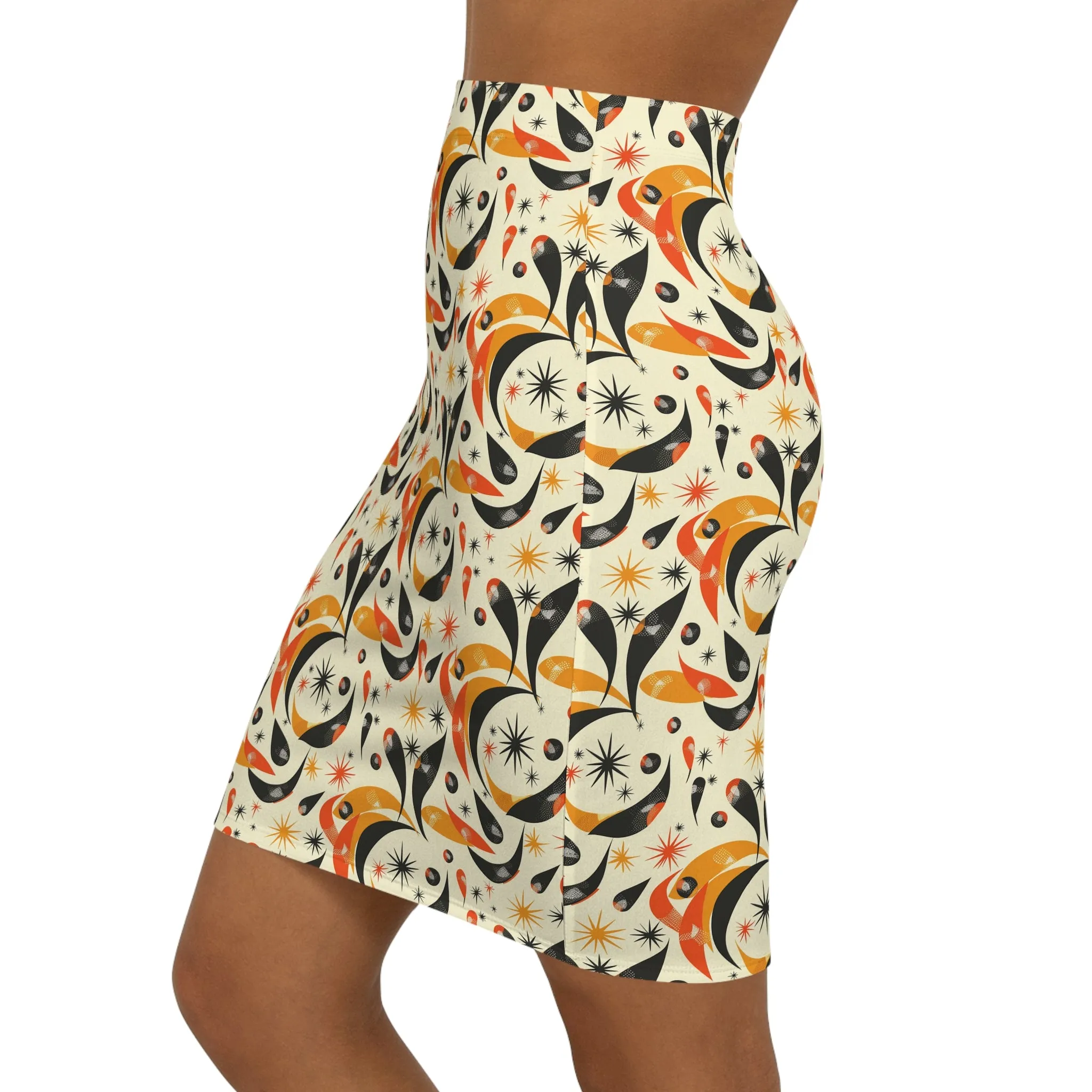 Retro Women's Mid-Waist Pencil Skirt - AUS, UK, USA