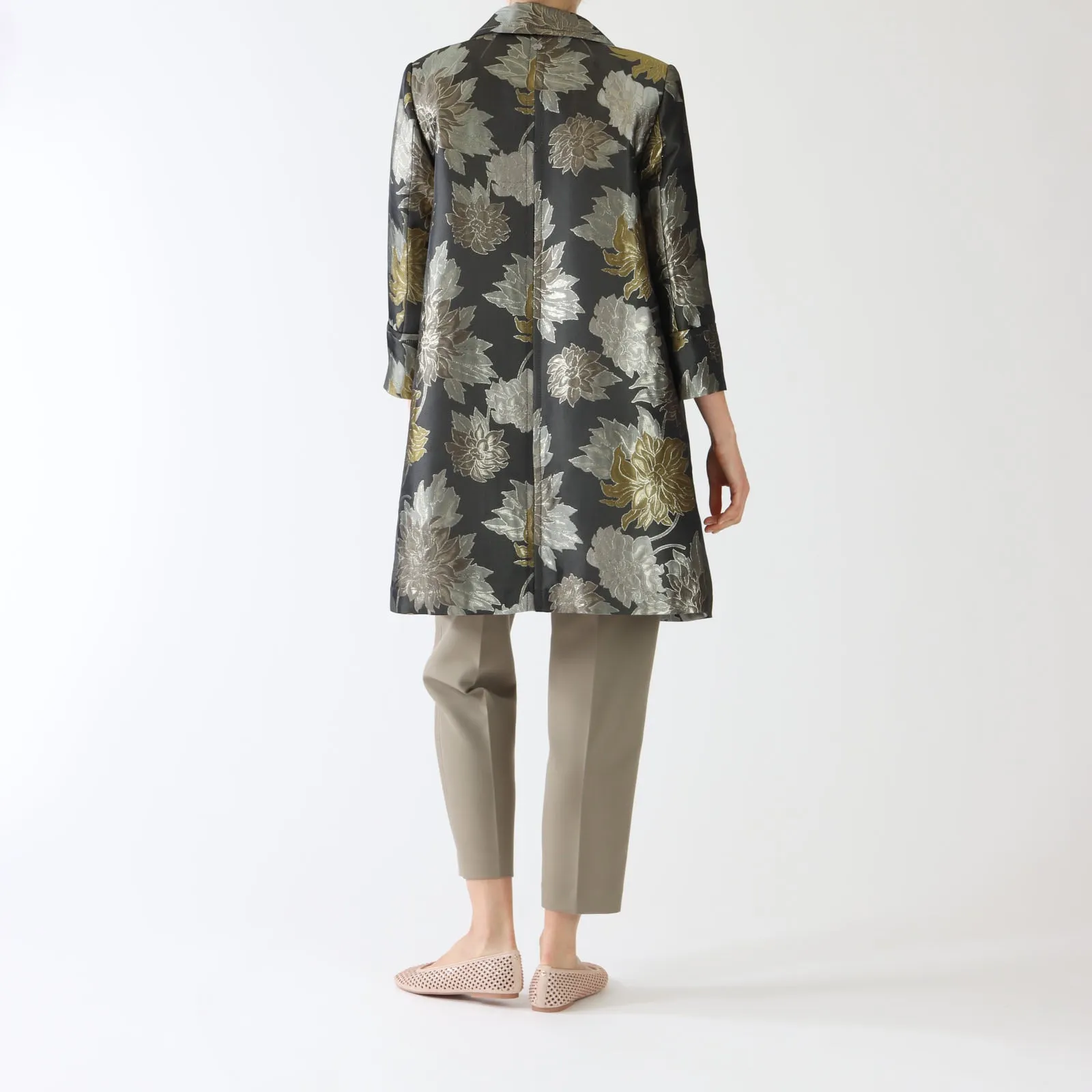 Sage Powder Noble Print Coat