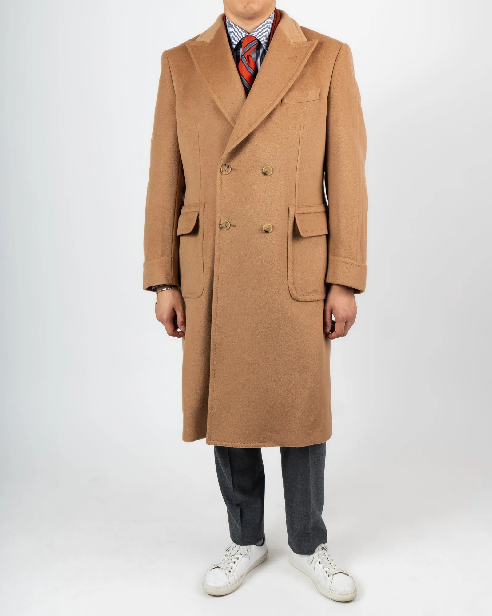 Scabal Camel Wool Polo Coat