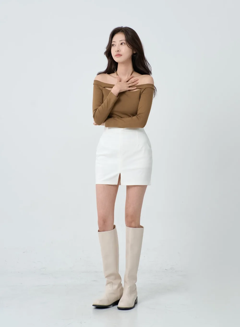 Simple High Waist Pencil Mini Skirt IO19