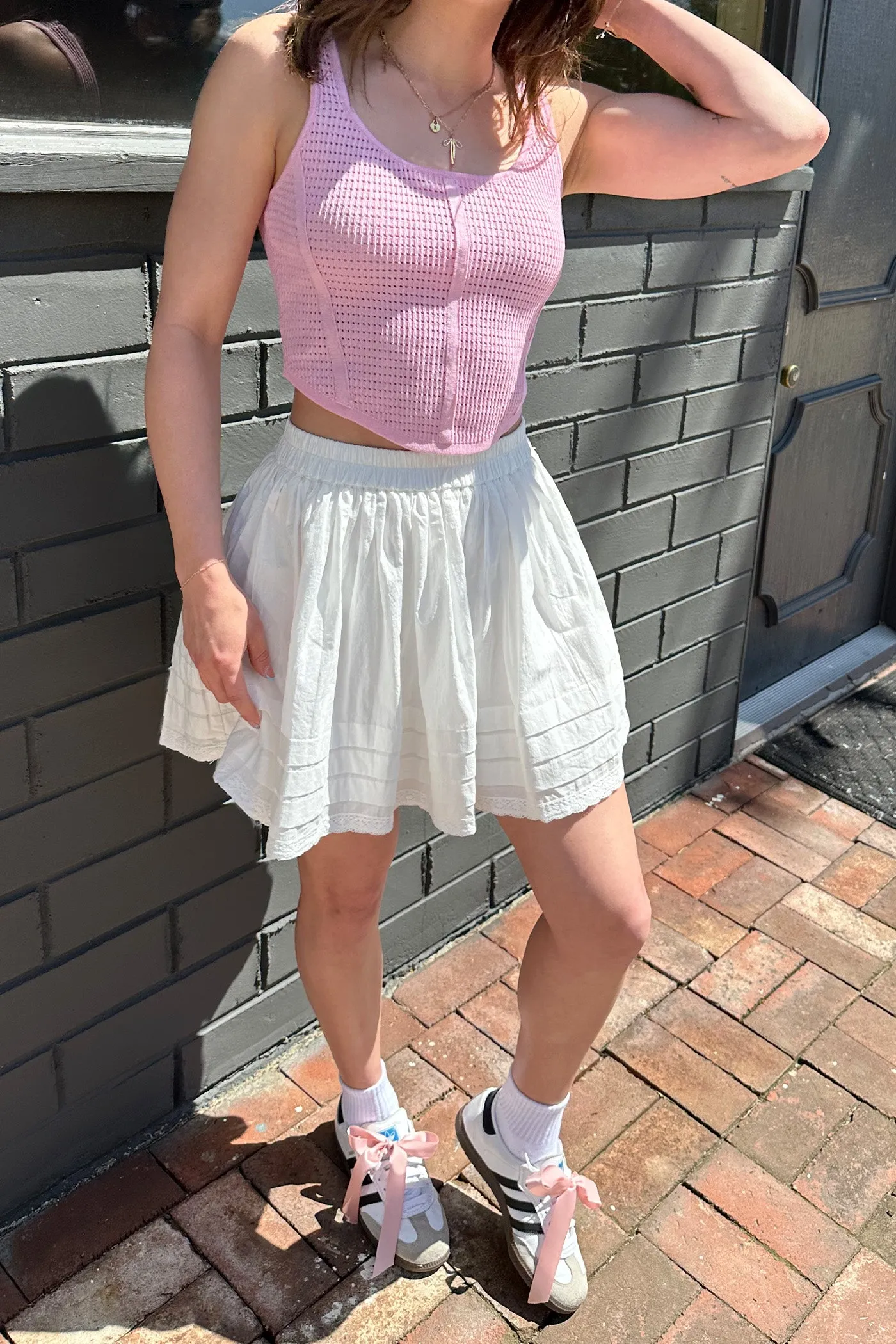 Sleeveless Eyelet Top