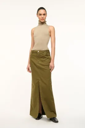 STAUD   WRANGLER THE MAXI SKIRT | SERGEANT GREEN