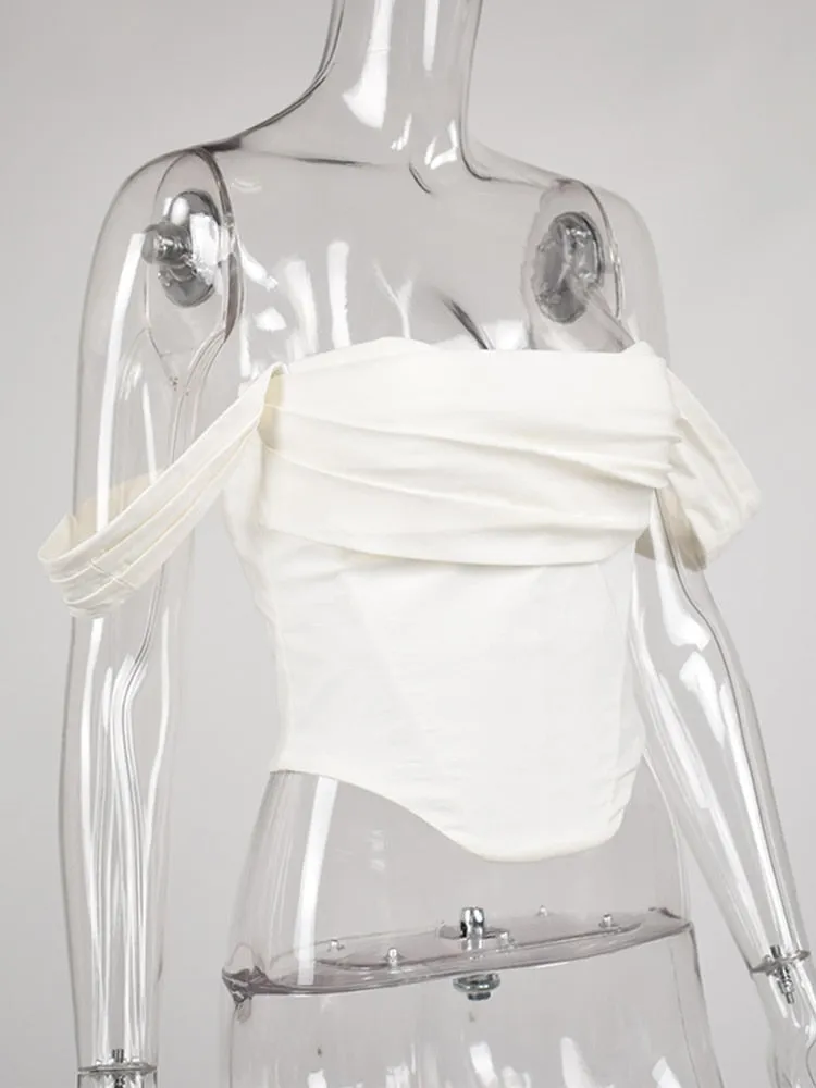 TEEK - White Boned Corset Top