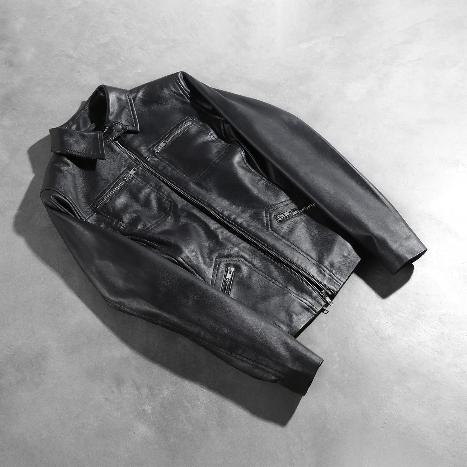 Tomachi Black Leather Jacket