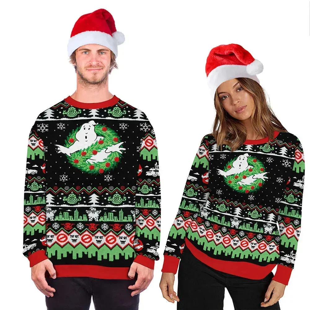 Ugly Funny Christmas print Knit Couple sweater