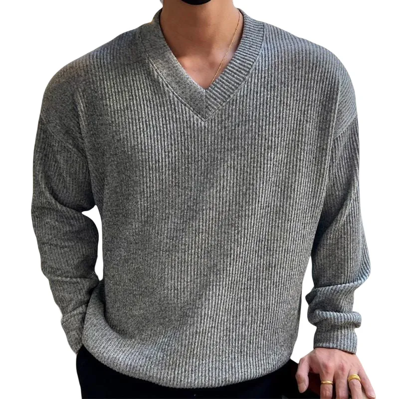 V-neck Pit Strip Knitwear