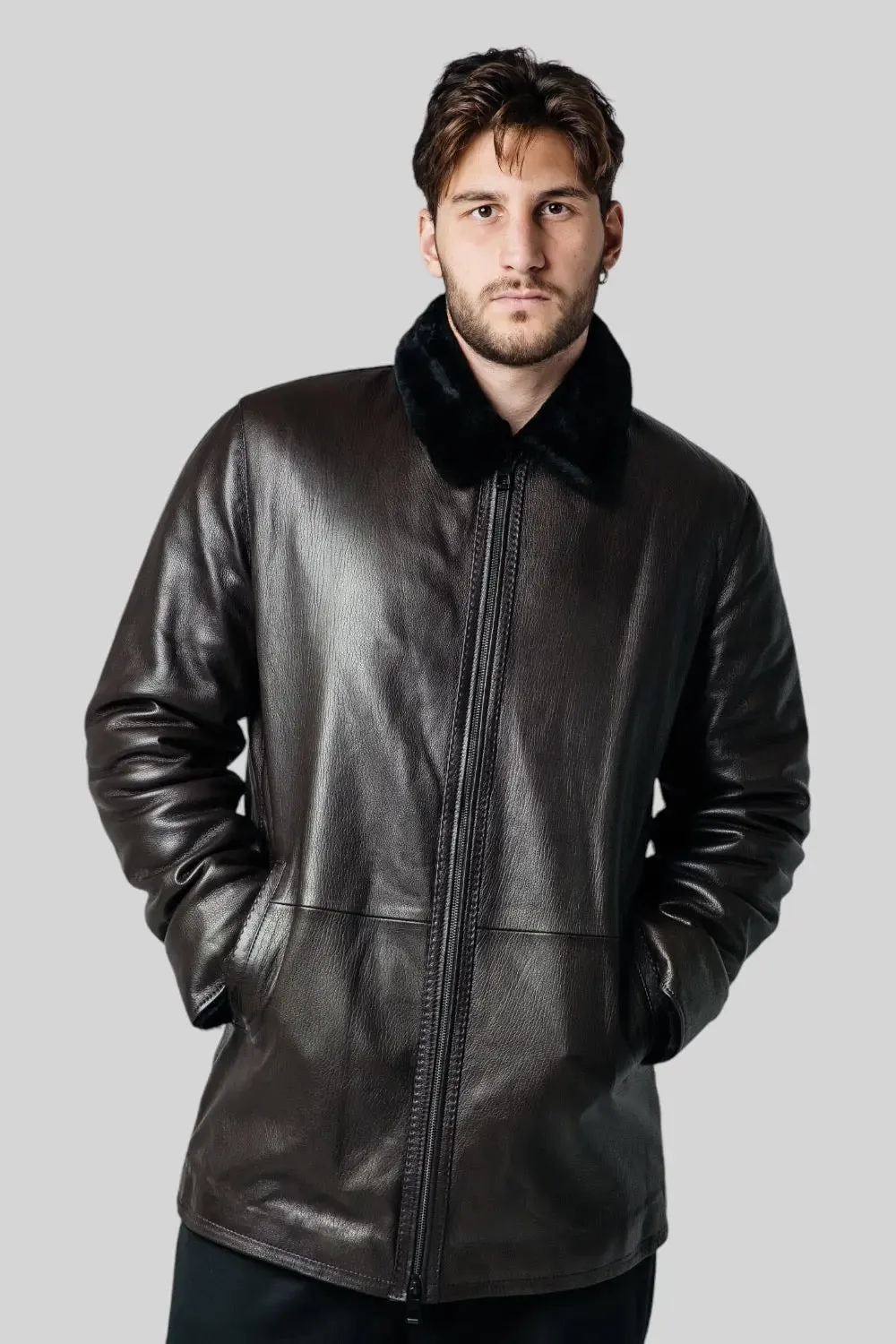 Vincent Sheepskin Leather Coat