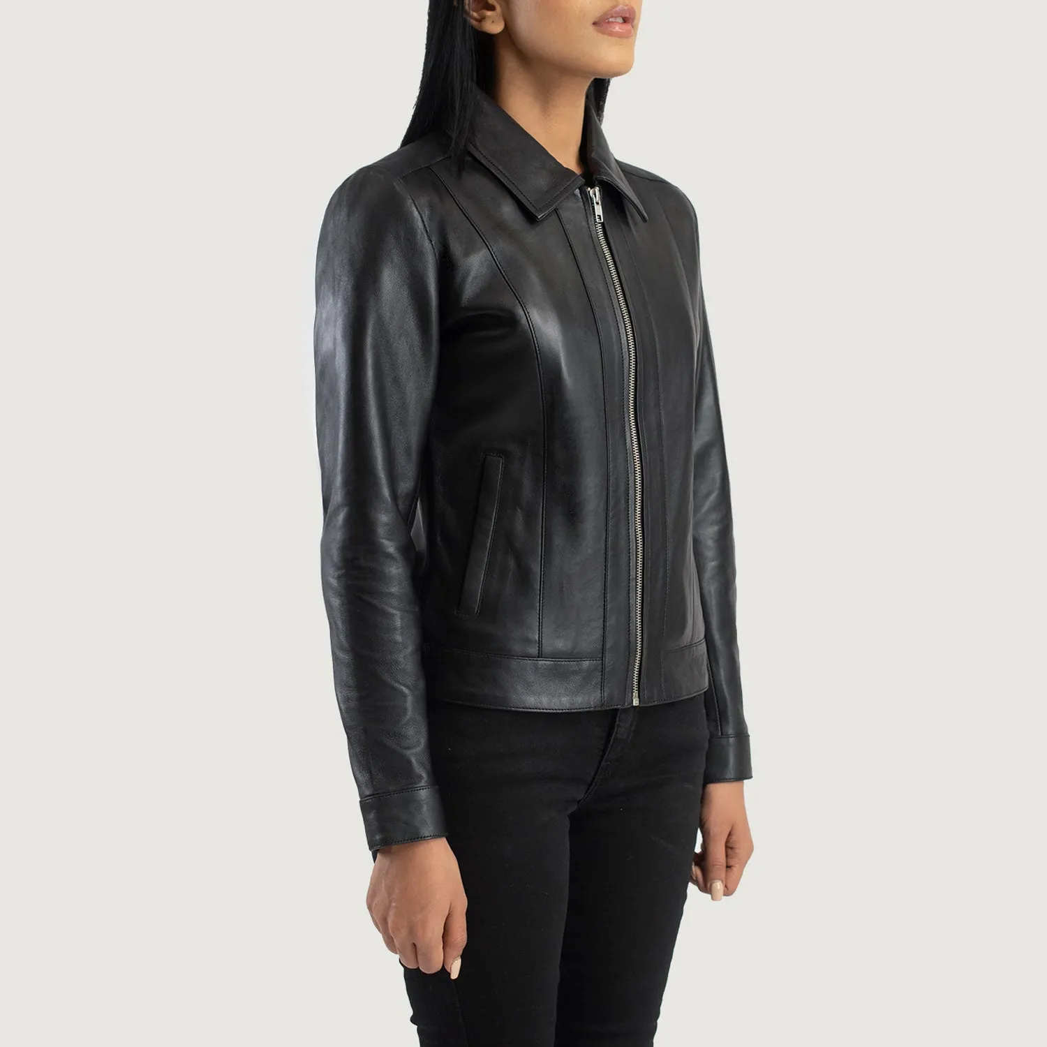 Vixen Black Classic Collar Leather Jacket