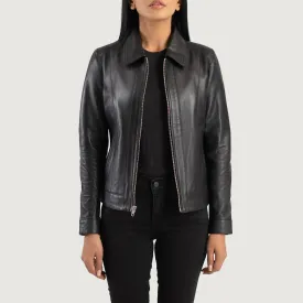 Vixen Black Classic Collar Leather Jacket