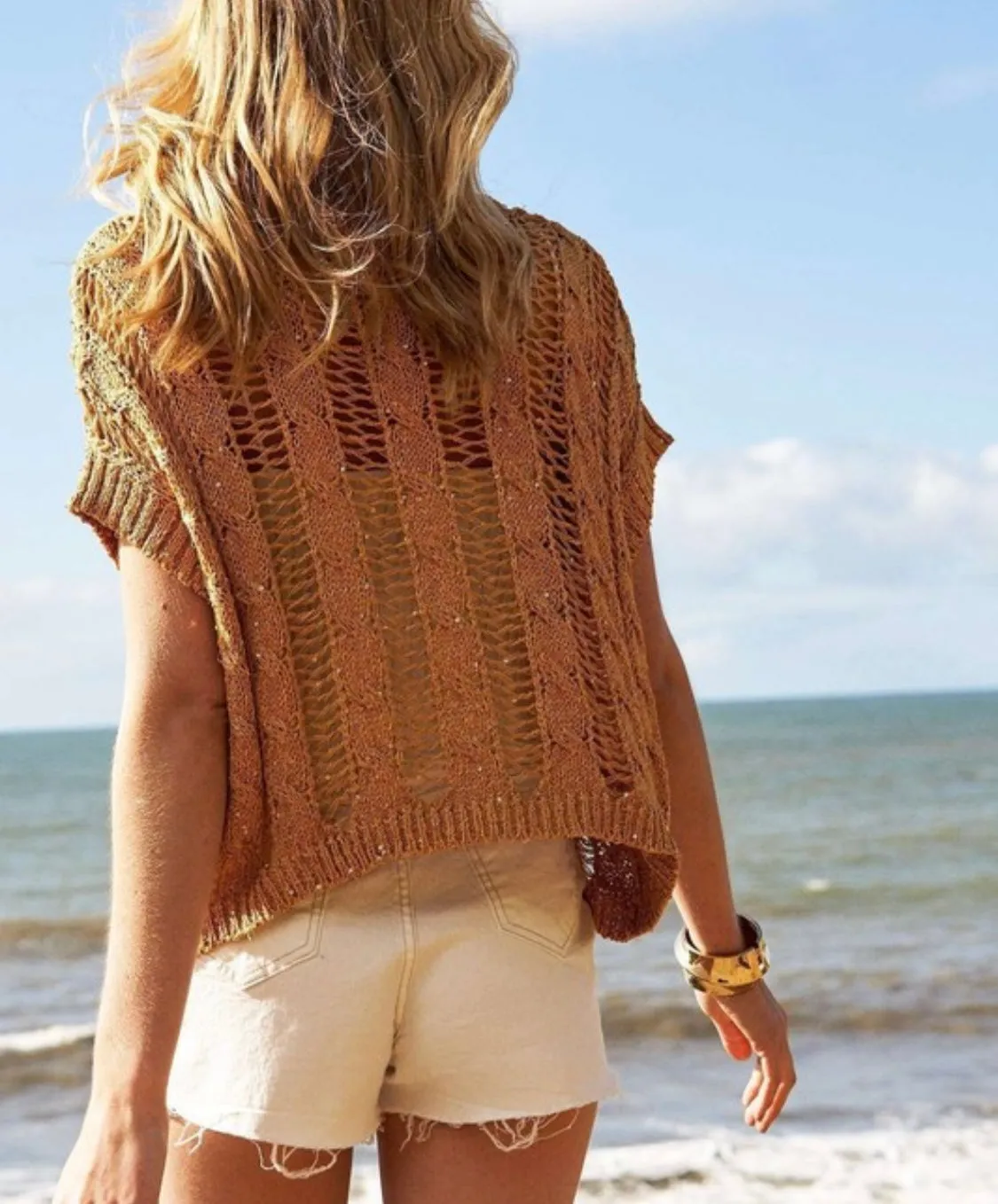 Walking on Sunshine Crochet Sweater Top