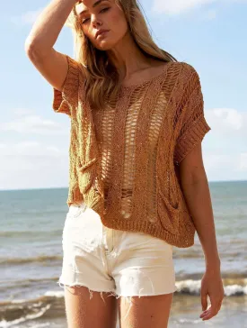 Walking on Sunshine Crochet Sweater Top